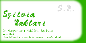szilvia maklari business card