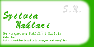 szilvia maklari business card